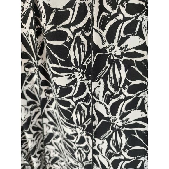 Perceptions N.Y. Woman's Black White Fit&Flare Gusset Dress Size 16 Stretch Flow - Picture 7 of 12